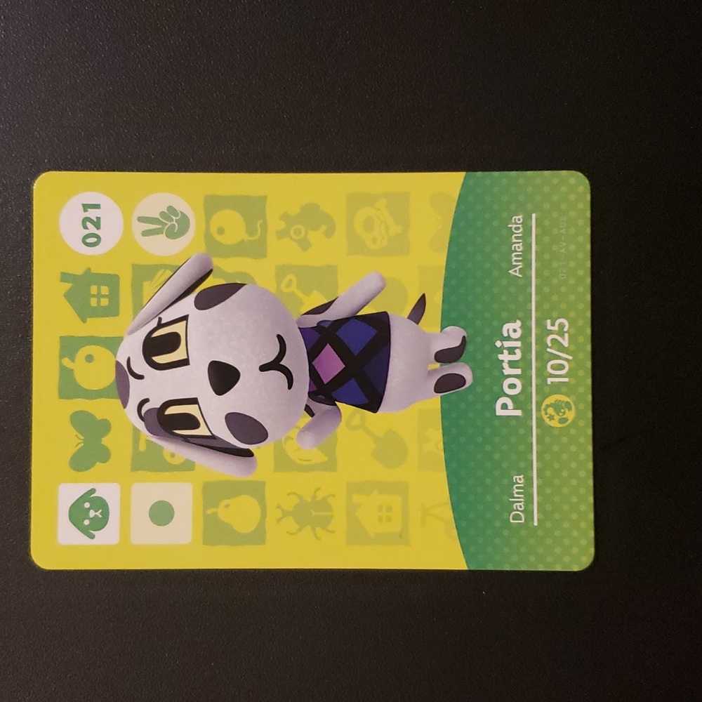 3/$12 Portia 021 animal crossing ACNH Nintendo switch amiibo card